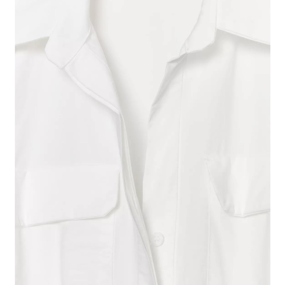 Zara White Midi Shirt Dress with Tie Waist - Picture 3 of 9